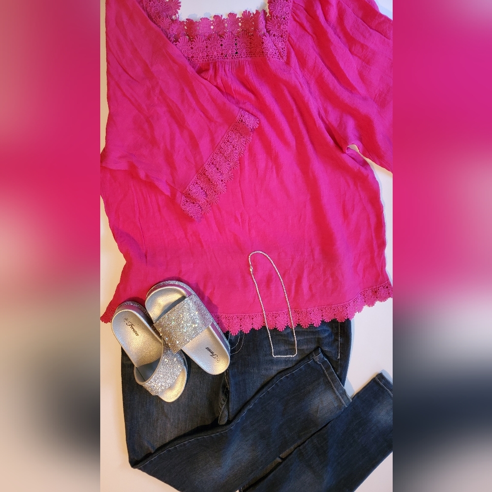 Lacey long sleeve flouncy blouse 👚